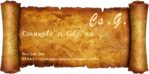 Csungán Géza névjegykártya