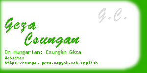 geza csungan business card
